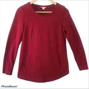 J.Jill‎ Purejill Soft Touch Cotton Pullover Red -XS